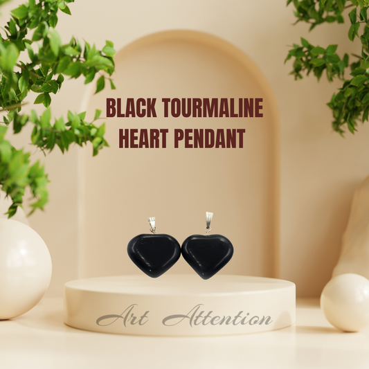 Black Touramline Heart Pendant