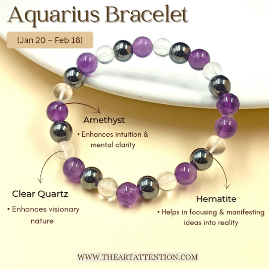 Aquarius Zodiac Crystal Bracelet
