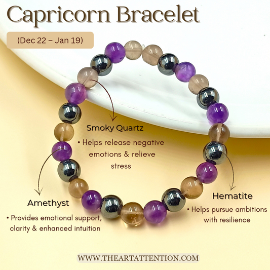 Capricorn Zodiac Crystal Bracelet