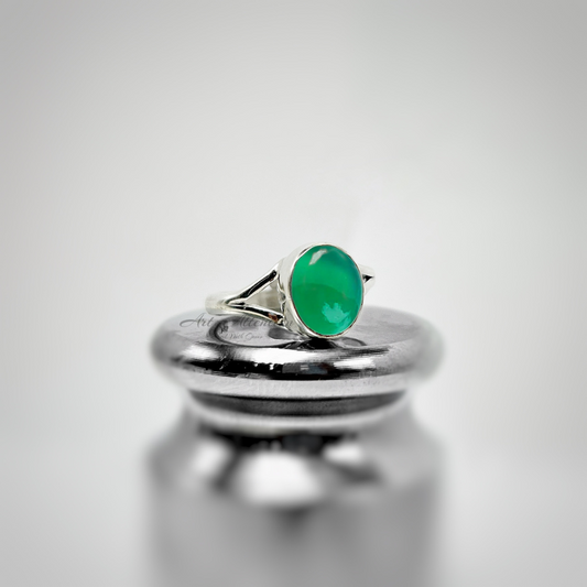 Green Onyx 925 Silver Adjustable Ring
