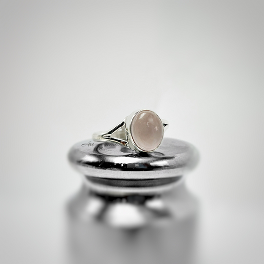 Rose quartz 925 Silver Adjustable Ring