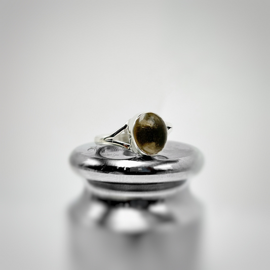 Smoky Quartz 925 Silver Adjustable Ring